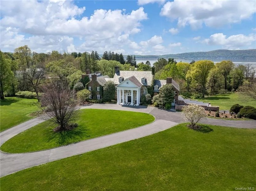 An aerial view of the beautiful Hudson River Estate