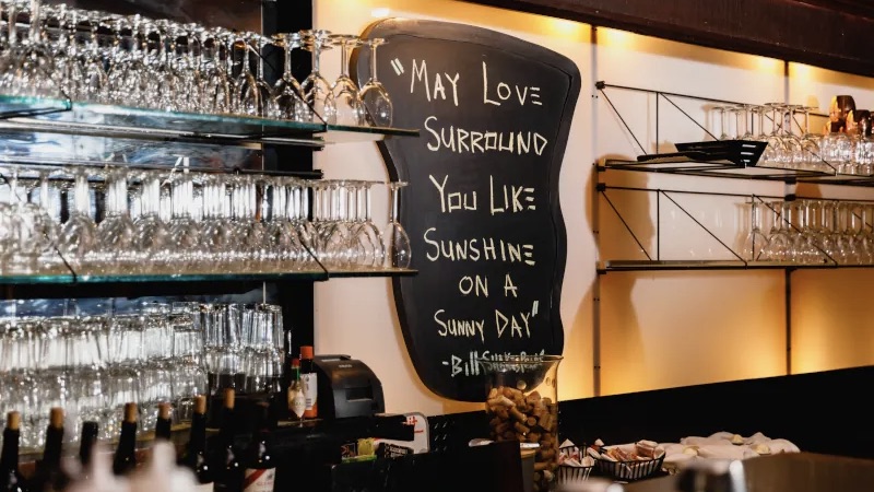 The bar at Margaux's Restaurant