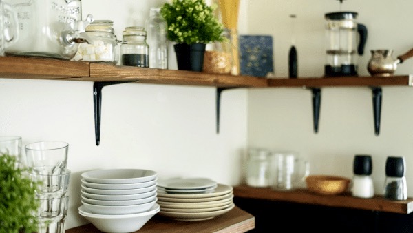 An image of an open storage design kitchen