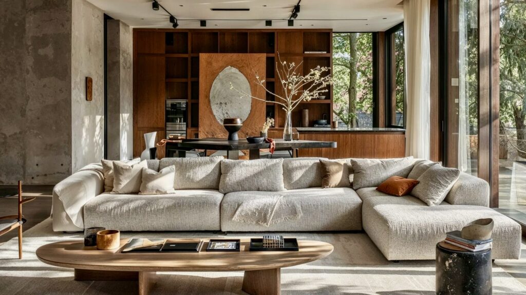Eco-friendly furniture in a living room by Decorilla