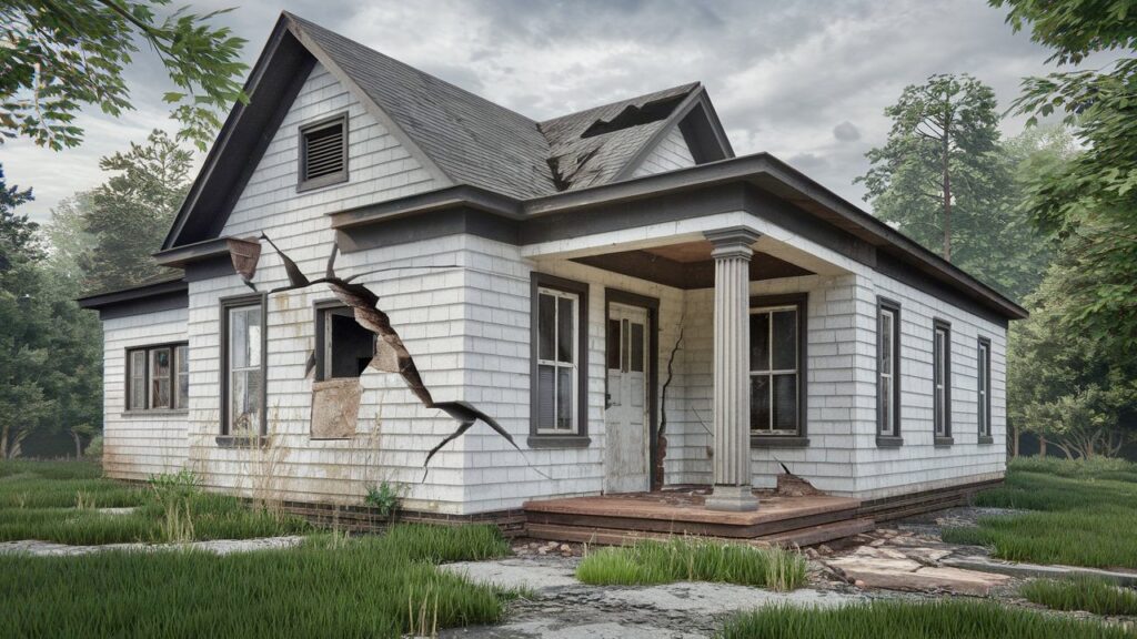 A money pit house with large cracks