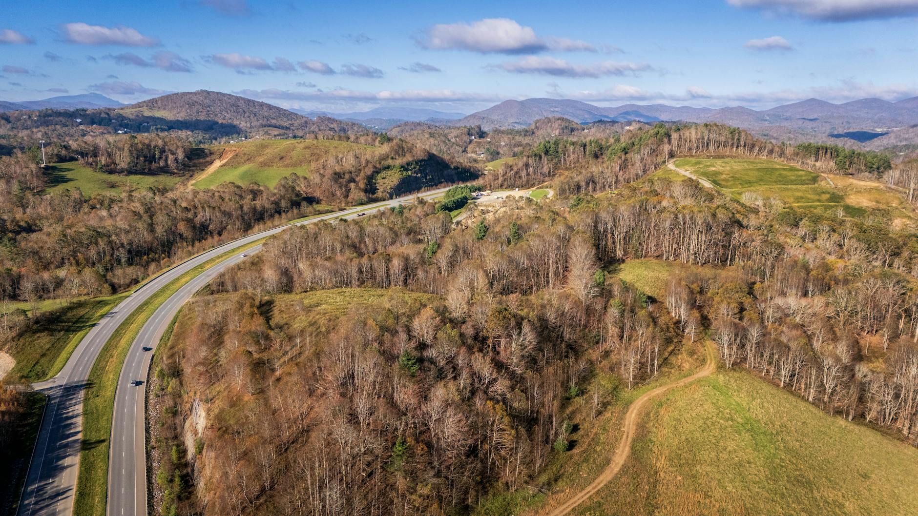 scenic view of appalachian mountains and highway